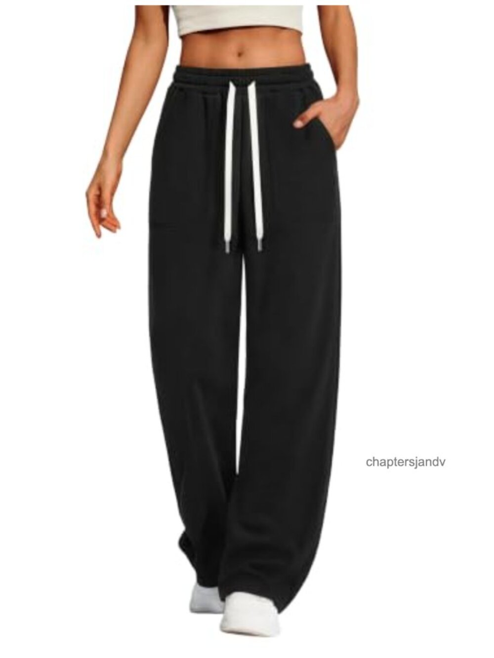Wide Leg Sweatpants Baggy Drawstring Cotton Polyester Relaxed Lounge Pants